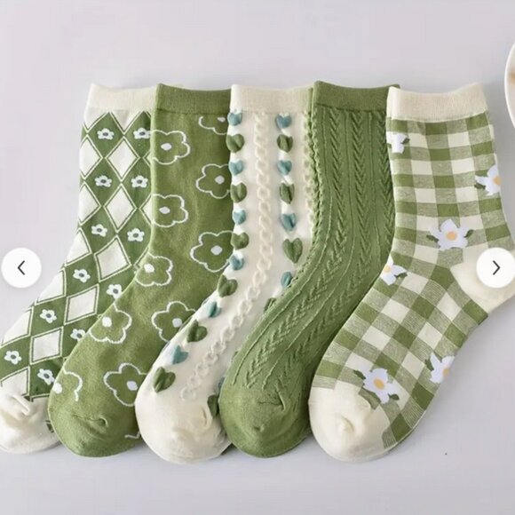 Accessories - Five Pair of Colorful Funky Crew Socks New